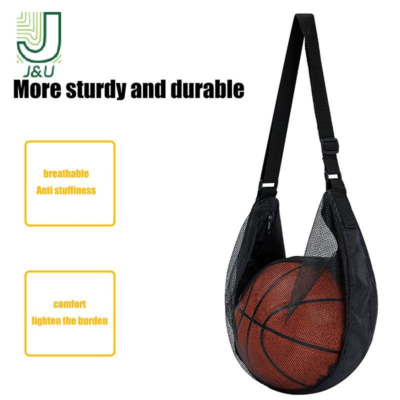 J & U 1 Túi Đơn Có Dây Kéo Túi Lưới Bảo Quản Thiết Bị Thể Thao Dây Rút Sling Bảo Quản Lưới Mang Bóng Rổ Mới