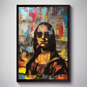 Thú Vị Mona Lisa Sáng Tạo Màu Nước Tranh Canvas Graffiti Ngộ nghĩnh Áp Phích Treo Tường Nghệ Thuật Hình Ảnh Phòng Khách Trang Trí Nhà Quà Tặng