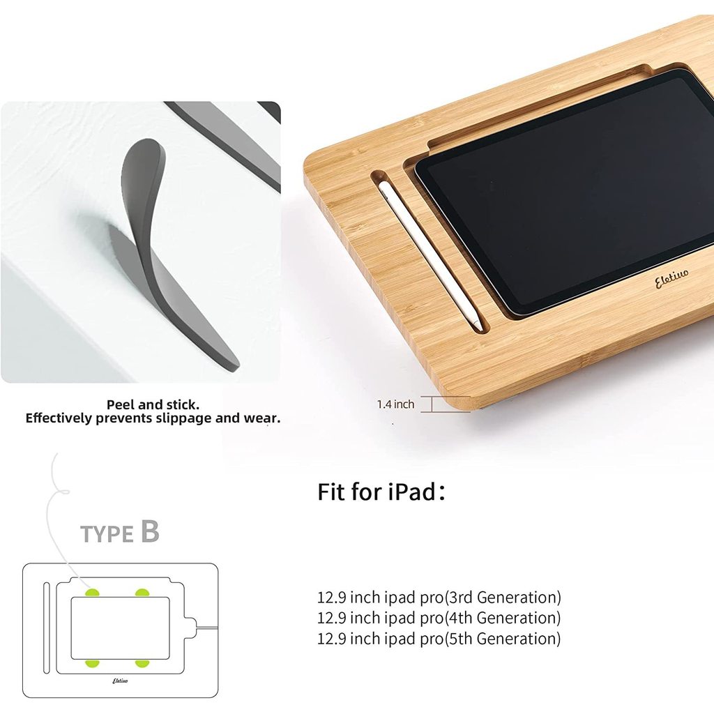 Giá đỡ IPad tre có thể gập lại nhiều góc có thể điều chỉnh để vẽ – Giá đỡ máy tính bảng đa năng Tương thích với thiết bị 11 "-12,9"