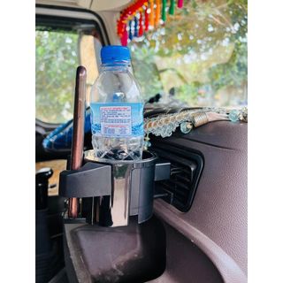 Giá để nước kèm kẹp điện thoại dành cho xe ô tô, xe tải bằng cửa gió điều hòa Phụ Tùng
