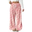 PCF * Nữ Fuzzy Sang Trọng Pyjama Quần Dây Rút Co Giãn Eo Ống Rộng Quần Teddy