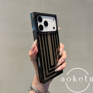 Sọc ca rô in hình con báo vuông màu vàng vuông nguyên bản phù hợp cho vỏ điện thoại Apple 17 ProMax iPhone 16 / 15 / 14 / 13 góc phải bao gồm tất cả các trường hợp cứng chống rơi