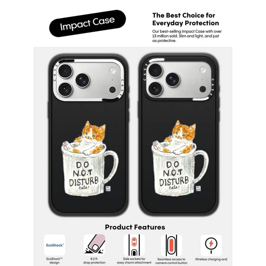 CASECASE X Không Làm phiền Mèo Ốp Lưng Máy Ảnh Trắng Vòng Phiên Bản Mờ Đen Cứng Hút Từ Tính Tác Động Dành Cho Apple IPhone 13 14 15 16 17 Pro Max Air Plus Có Hộp