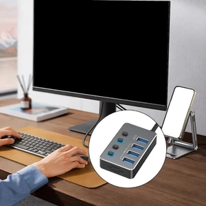 Bộ chuyển đổi USB 4 cổng Công tắc độc lập cho đèn LED cổng USB3 0 và 2 0