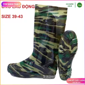 Ủng bảo hộ lao động màu xanh đế cứng size 39-44, ủng cao su lao động, ủng trường thịnh cao cấp