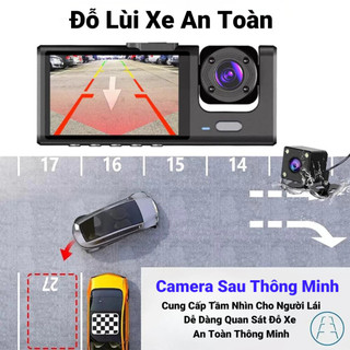 New Camera hành trình ô tô Taxi hỗ trợ kết nối 3 mắt ghi hình tốc độ cao Wifi full HD 1080p hồng ngoại siêu nét