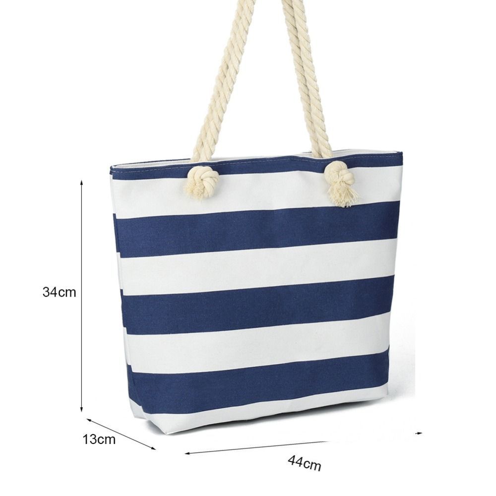 Túi xách du lịch FEDAOG, Túi Tote bãi biển sọc dung tích lớn, vải Canvas thời trang nữ có thể gập lại có dây kéo tập thể dục Túi đi nghỉ tạp hóa dành cho công sở du lịch Cửa hàng phòng tập thể dục bãi biển