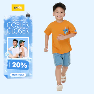 Áo thun bé trai 3-9 tuổi YODY vải Cotton USA single an toàn cho da bé BKTS25S192