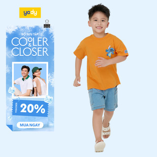 [Đồng giá] Áo thun bé trai 3-9 tuổi YODY vải Cotton USA single an toàn cho da bé BKTS25S192
