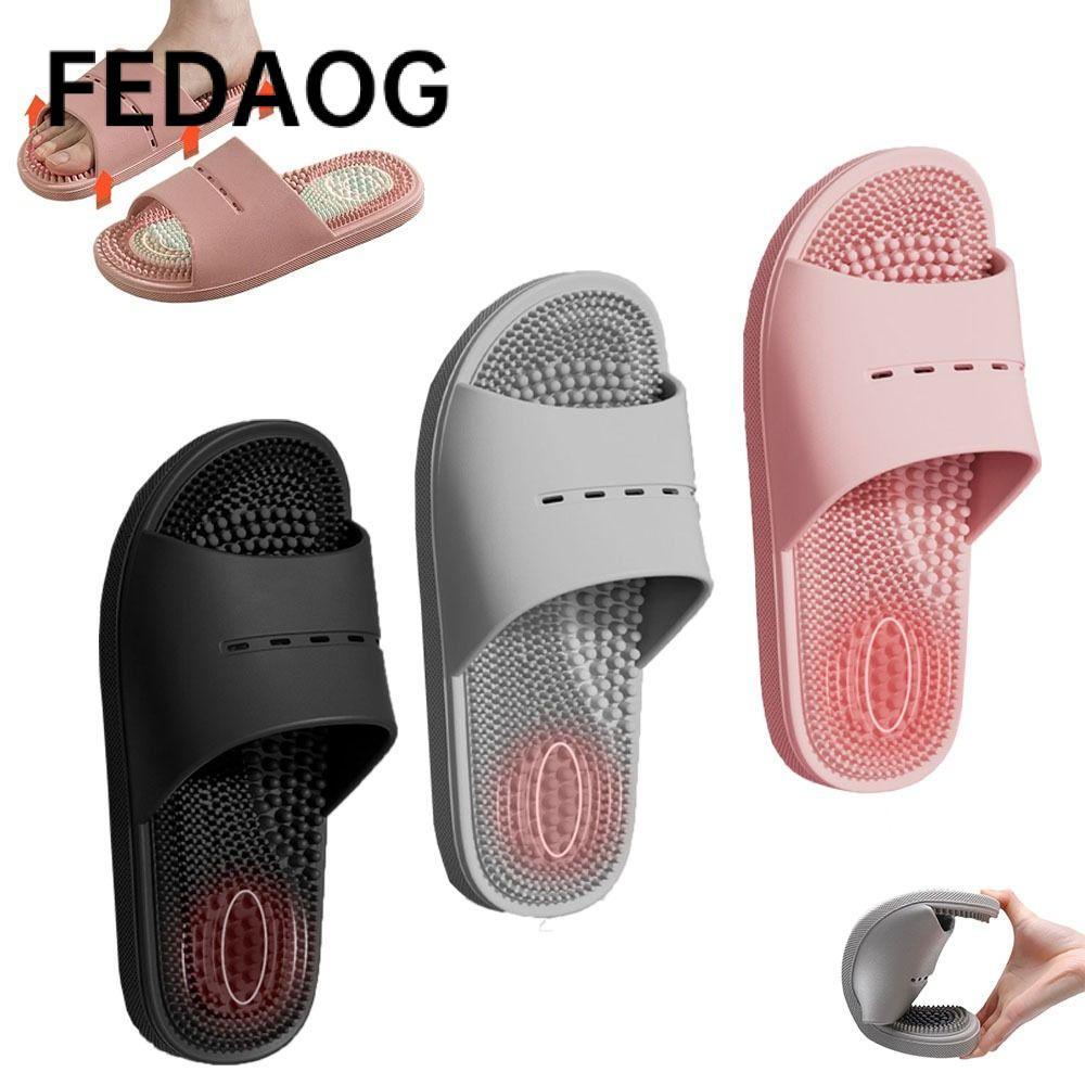 Dép phòng tắm FEDAOG, Dép Massage màu trơn chống trượt, Dép bấm huyệt chân PVC thoải mái dành cho nam giới