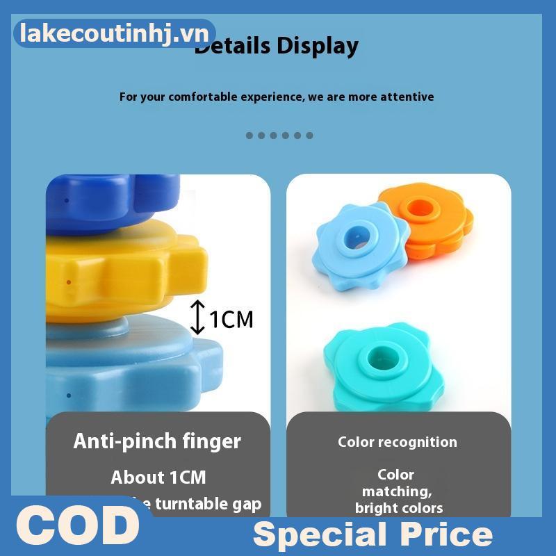 Lu 1 Bộ Montessori Xoay Cầu Vồng Tháp Bé Staing Đồ Chơi Trẻ Em Phát Triển Kỹ Năng Vận Động Trò Chơi Quay Staing Đồ Chơi Giáo Dục Quà Tặng tinhj
