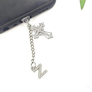 Điện Thoại Di Động Chống Bụi Cắm Tự Làm Chữ Thập Chữ Cái Tiếng Anh Mặt Dây Chuyền A-Z Trang Trí Điện Thoại Di Động