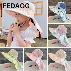 Mũ chống nắng FEDAOG, Mũ xô trẻ em bằng vải Polyester chống tia cực tím, Phim hoạt hình ngoài trời thoáng khí Mũ đi biển dễ thương cho trẻ mới biết đi
