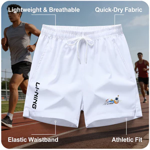 Li Ning Quần ngắn đi xe đạp Mùa Hè Thể Dục Mới Đi Xe Đạp Chân Rộng Quần Short Ba Chân Nam Nữ Chạy Bộ Buổi Sáng Thể Dục Chia Quần Short
