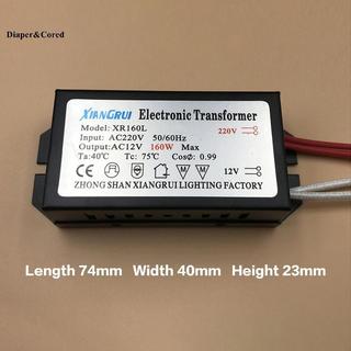 Biến áp điện tử DIAPER & CORED 20-180W AC220V sang 12V cho đèn LED Halogen & G4 YTH