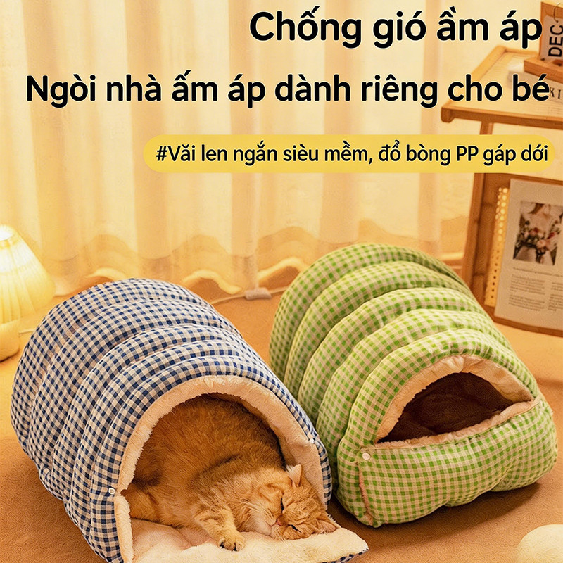 Túi ngủ cho mèo, giường cho mèo, giường cho chó, ổ cho mèo & giường thú cưng dùng được bốn mùa, đồ dùng cho thú cưng