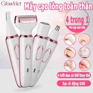 Máy triệt lông toàn thân 4 trong 1, có thể rửa bằng nước, sạc qua USB, triệt lông không đau, dùng được cho toàn thân