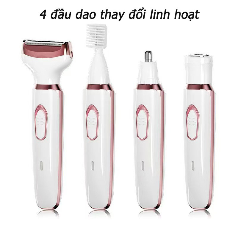 Máy triệt lông toàn thân 4 trong 1, có thể rửa bằng nước, sạc qua USB, triệt lông không đau, dùng được cho toàn thân