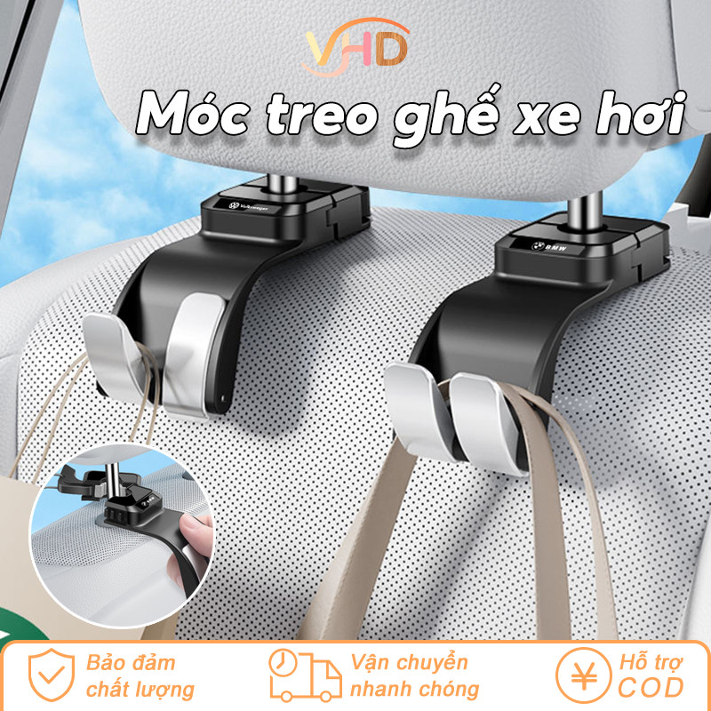 Móc Treo Gập 180° Cho Ô Tô – Hợp Kim + ABS, Gắn Sau Ghế Chắc Chắn, Tiết Kiệm Diện Tích