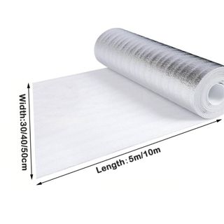 INENK Phim cách nhiệt tường INENK, Phim phản quang tản nhiệt bằng nhôm 5m / 10m, Tấm bảo vệ bóng tường chống thấm nước dày chống nắng bền bỉ cho tường cách nhiệt