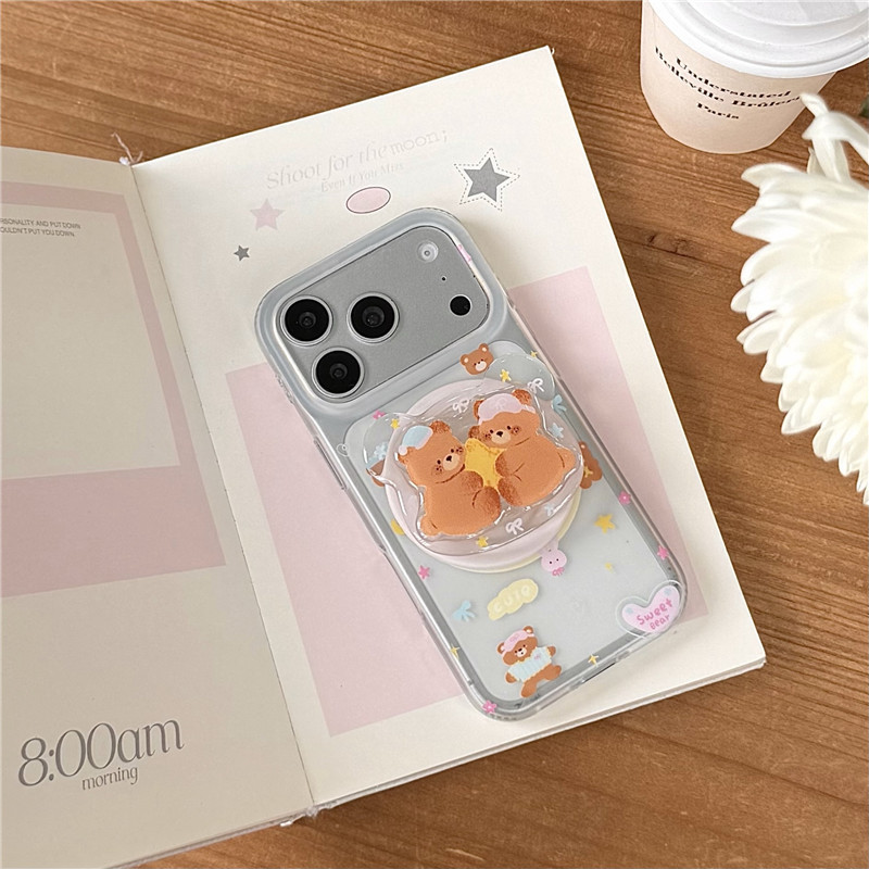 IPhone 17 Pro Max Ôm họa tiết gấu nhỏ Chất liệu TPU IMD craft Vỏ điện thoại in hai lớp