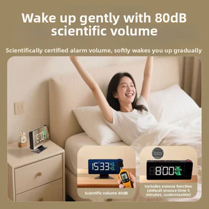 Đồng hồ báo thức chiếu cho phòng ngủ Báo động kép với nút ngáy lớn dễ dàng. Phụ kiện bàn làm việc tại nhà / văn phòng hiện đại