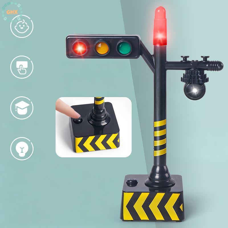GHX Mini LED Tín Hiệu Giao Thông Đèn Đồ Chơi Mô Phỏng Đường Dấu Hiệu Cho Trẻ Em Tương Tác Học Tập Bộ Giao Thông Cảnh VN