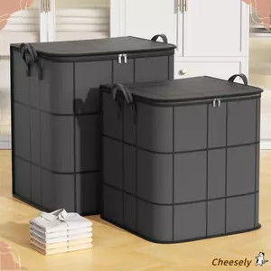 Túi đựng chăn bông CHEESELY, có thể gập lại với tay cầm bền bỉ Thùng đựng quần áo, Dụng cụ sắp xếp quần áo dung tích lớn chống thấm nước Tủ quần áo Phân loại Xô đựng đồ