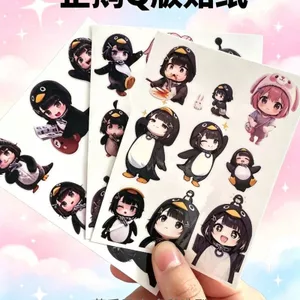 Bạo Lực Dễ Thương Phiên Bản Q Penguin Girl Ba Chiều Chuyển Miếng Dán Một Giọt Một Miếng Dán Đa Cảnh Áp Dụng Sổ Tay Cuckoo Gaga 4.9