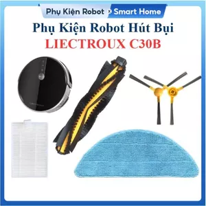 Phụ Kiện Thay Thế Robot Hút Bụi Liectroux C30B, Chổi lăn chính, Chổi cạnh, Lọc bụi hepa, Khăn lau/