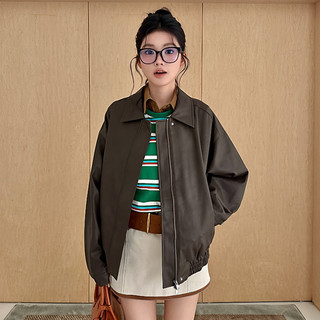 Nova-Áo Khoác Da Mềm Dáng Rộng, Áo Khoác Chất Liệu Dày Dặn Có Lót Trong Retro Cổ Điển