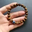 Vòng tay hạt mắt hổ Evil Eye - Đá sọc mắt hổ thủ công - Blue Evil Eye Accent - Miếng đệm kim loại - Unisex Daily Wear Travel