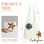 Túi đeo vai dệt kim nữ Sequined Seashell Starfish Patch Tote dệt lớn