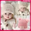 JASMINE Mùa Đông Trẻ Em Ấm Áp Mũ Dệt Kim Cho Bé Có Pompom Trẻ Em Đan Mũ Beanie Màu Trơn Mũ Trẻ Em Cho Bé Trai Bé Gái Phụ Kiện JASMINE