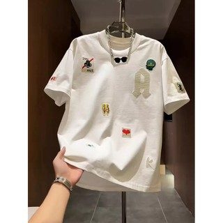 Áo thun nam ESEA tay ngắn, thiết kế thêu phong cách unisex