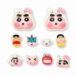 Set Charm Shin Biểu Cảm Má Hồng Siêu Cute, Shin Cosplay Ngộ Nghĩnh, Trang Trí Dép Đáng Yêu, Hot Trend 2026