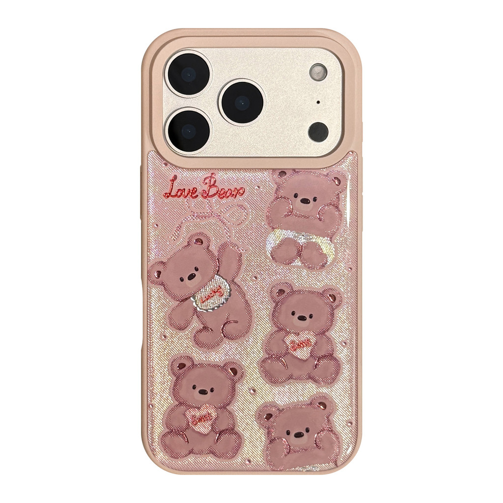 Ốp Điện Thoại Gấu Nhỏ Màu Hồng Cho IPhone 17 Pro Max 1716 15 14 13 12 Vỏ Bảo Vệ Chống Sốc F0HJ