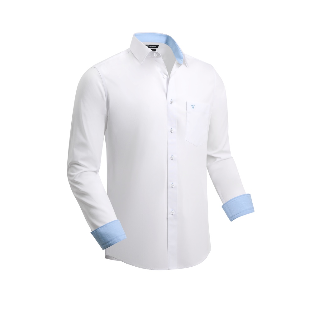 Áo sơ mi dài tay vạt tròn VIETTIEN vải Bamboo form REGULAR FIT VT00000730