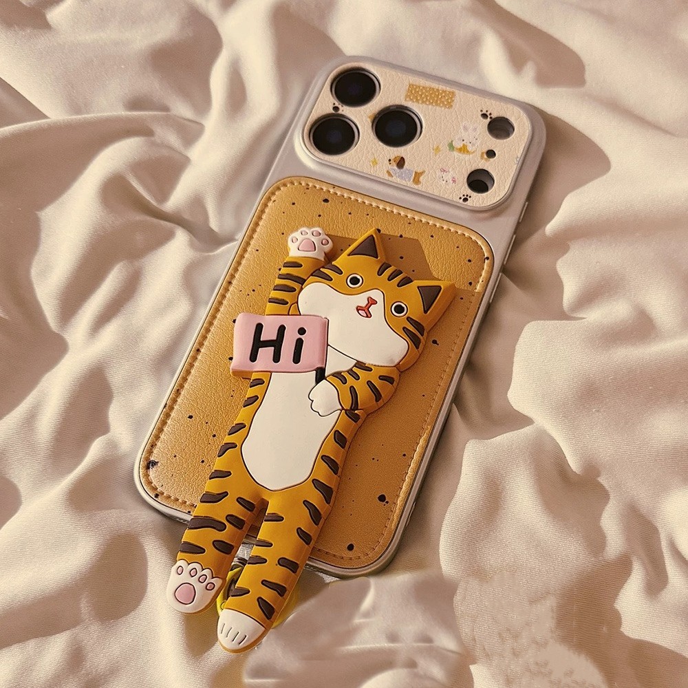 Ốp điện thoại bằng da hình động vật hoạt hình cho iPhone 17 Pro Max 16 15 14 13 Vỏ bảo vệ chống sốc