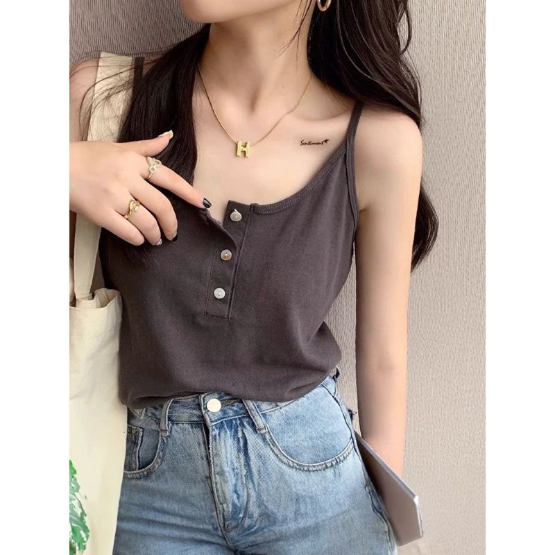 Camisole nút phong cách bông tuyết mới, chất liệu mỏng nhẹ, size đa dạng