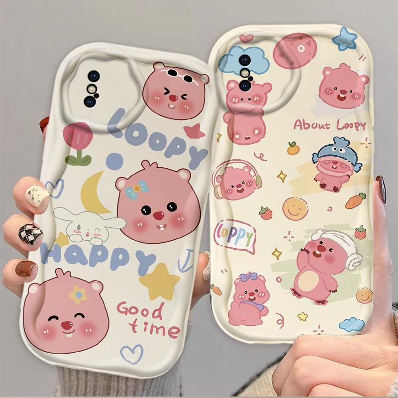 Thích hợp cho iPhone X XS Max XR 3D TPU mềm hoạt hình dễ thương Loopy Vỏ điện thoại chống sốc