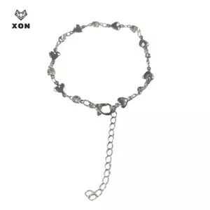 Vòng tay Zircon trái tim tình yêu ngọt ngào được cá nhân hóa Tính khí Vòng tay có thể điều chỉnh Trái tim rỗng Trang sức vòng tay nữ dễ thương [Mina]
