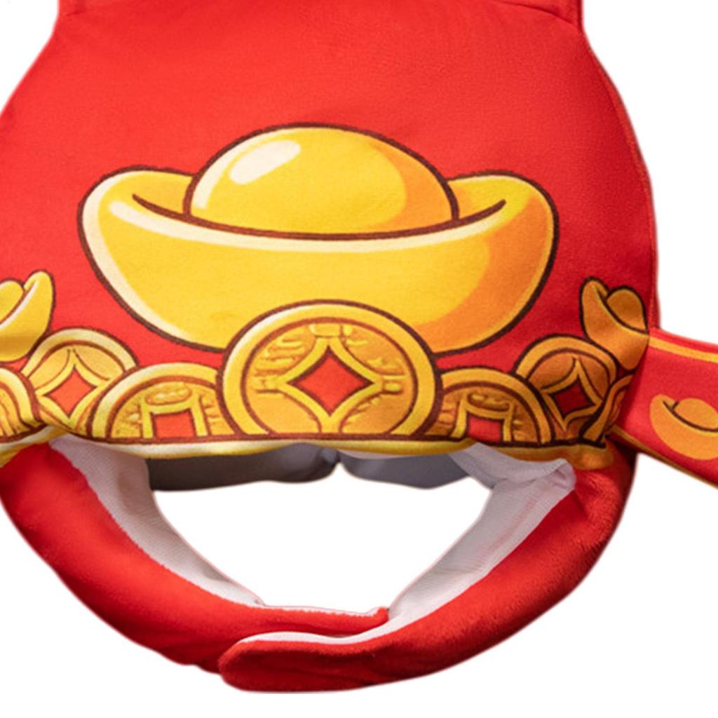 Chinese God of Wealth Hat Plush Cosplay Headgear Photo Booth Headgear for Halloween Costume Parties Comic gelhvn