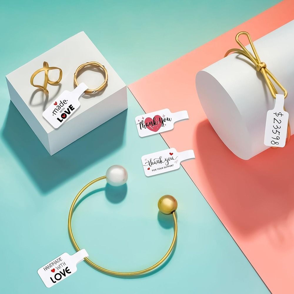 BAMBOOB 500 CÁI Nhãn giá trang sức, Thẻ giá vòng cổ bằng giấy Kraft nhiều màu, Dụng cụ trưng bày trang trí bao bì trống sáng tạo Đồ trang sức Hangtags Đồ dùng đóng gói