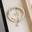 Mới Phong Cách Trung Hoa - Đá Shoushan & Rhodolite Hạt Chuyển Màu Đôi Vòng Tay Giá Trị Cao