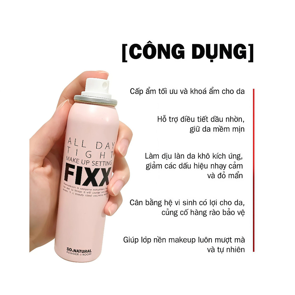 [Mới] Xịt cố định lớp trang điểm FIXX  lâu trôi 75ml  Làn da mịn màng và tự nhiên | BigBuy360 - bigbuy360.vn