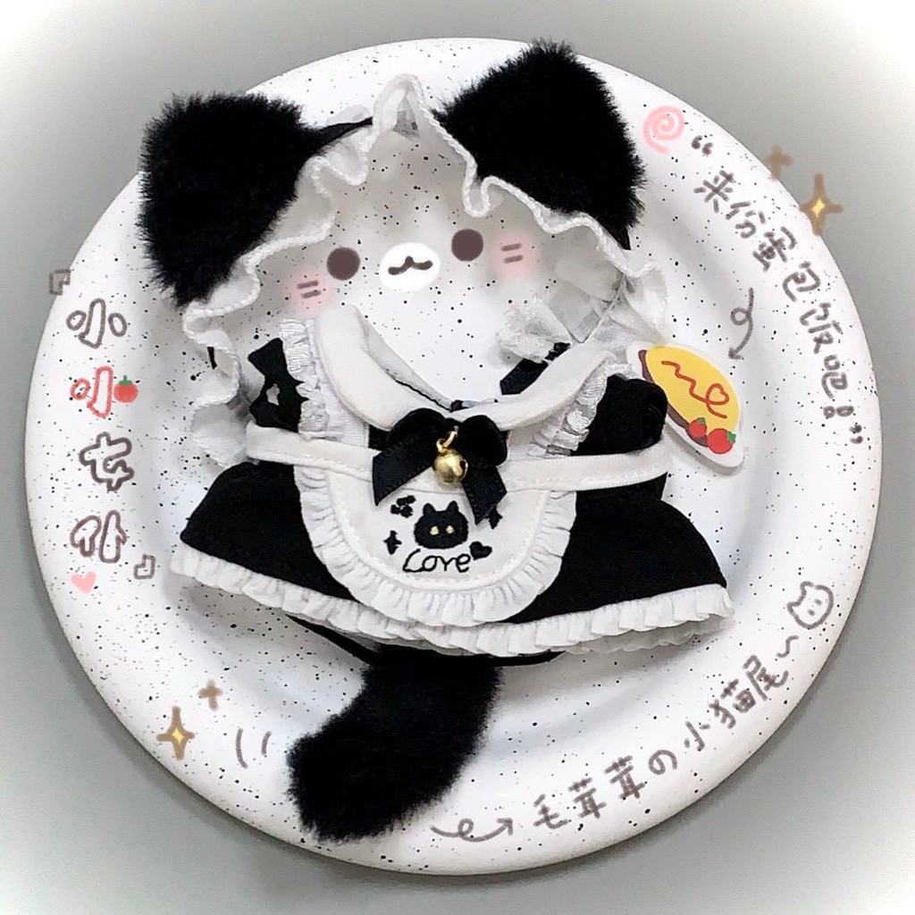 10Cm Cotton Búp Bê "Mèo Con Người Giúp Việc" Phù Hợp Với Quần Áo Bé Hoạt Hình Dễ Thương 10Cm Búp Bê Trang Phục Quần Áo Bé Phụ Kiện 4.16