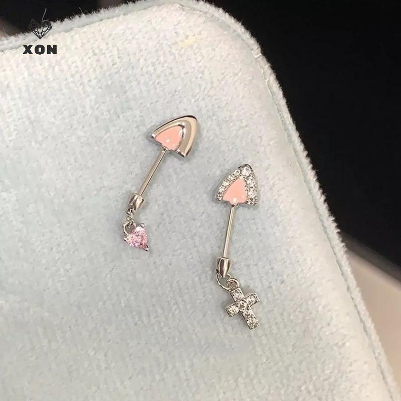 [XON] 1 Chiếc Tai Mèo Hình Flash Zircon Trái Tim Mặt Dây Chuyền Xương Tai Bông Tai Móng Tay Cho Nữ Phụ Kiện Xuyên Cơ Thể Hợp Thời Trang [Mina]