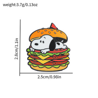 10 Cái / bộ Dễ Thương Snoopy Kim Loại Men Pin Chó Trắng Hợp Kim Trâm Cài