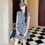 Đầm caro đen trắng cổ điển Hàn Quốc, thiết kế buộc dây giúp eo nhỏ gọn